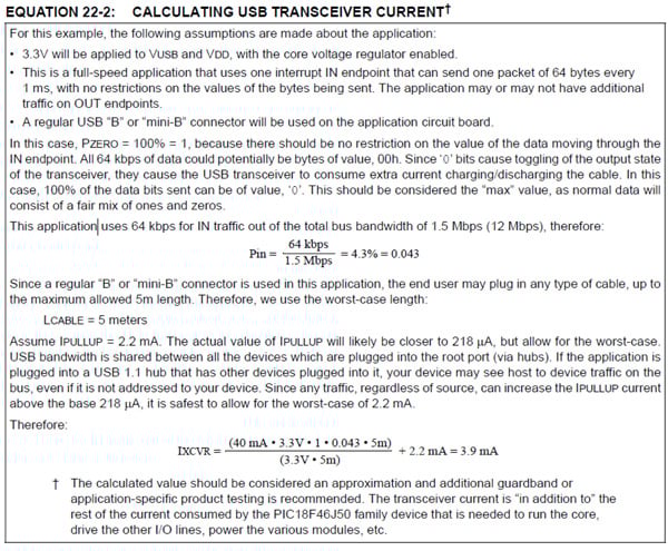 Calculating USB transceiver current The power consumed by a USB transceiver
